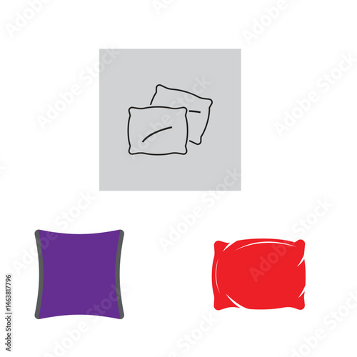 Stylized Pillow logo vector and symbol design