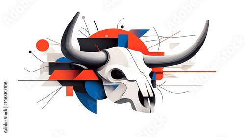 Abstract bull skull graphic design