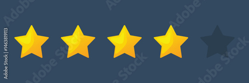 Four Star Rating Icon vector