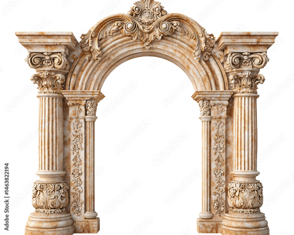 Naklejka premium a stone archway with columns