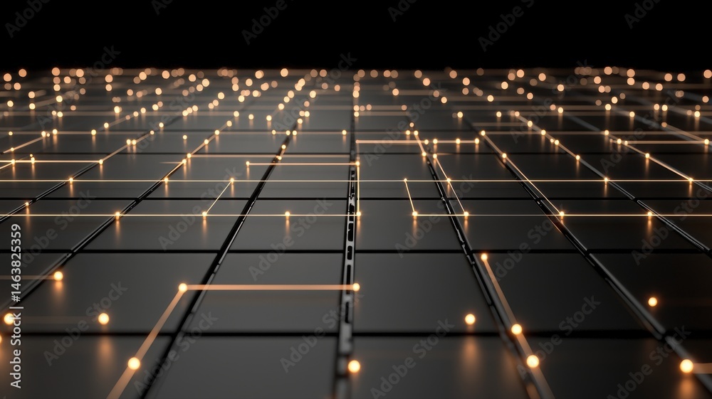 Fototapeta premium Futuristic Technology Grid with Glowing Connections technology grid futuristic network connection ai