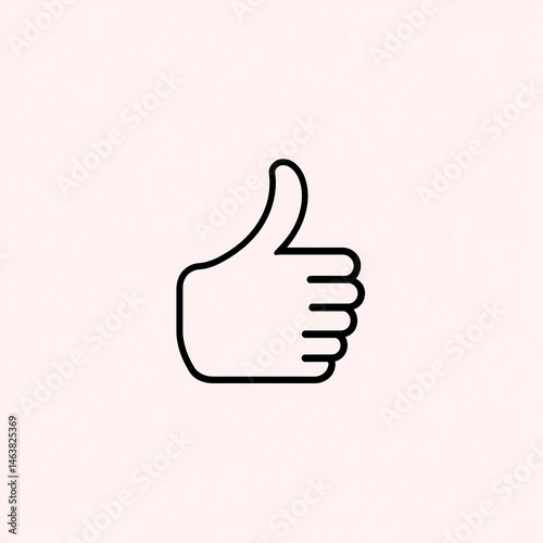 A simple bold outline of an aesthetic thumbs-up icon designed for easy tech-like use