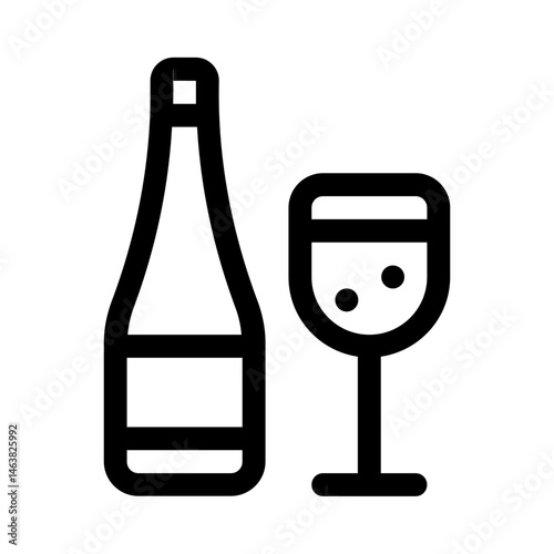 merlot icon with line style, perfect for user interface projects