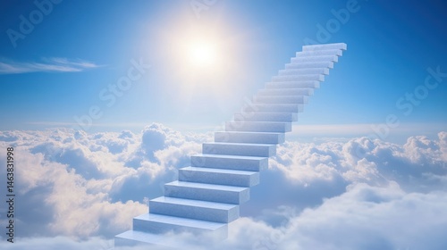 Stairway to heaven above the clouds