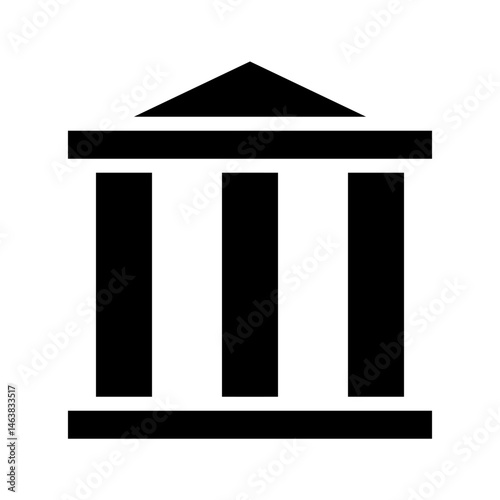 Iconic representation of institution with classic architectural structure
