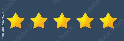 Five Star Rating Icon vector