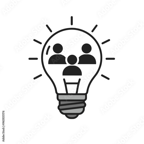 Lightbulb representing teamwork and collaboration in business  