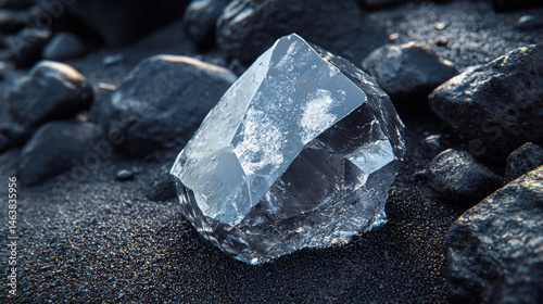 Pure silver or platinum or rare earth from the mine that was placed on the black sand