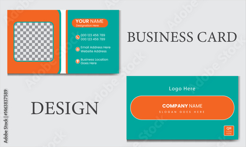 Modern and simple business card design Modern presentation card with company logo Vector business card template Visiting card for business and personal use Vector illustration and clean composition.