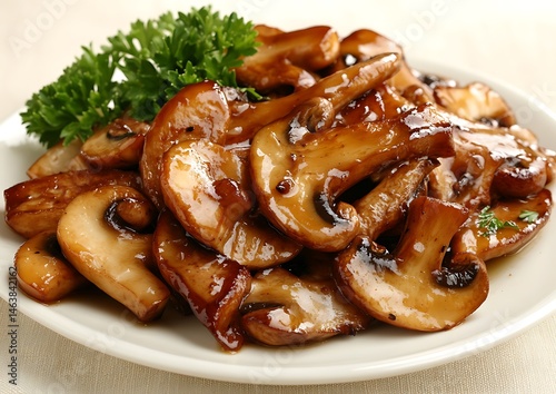 Sauteed Mushrooms on Plate