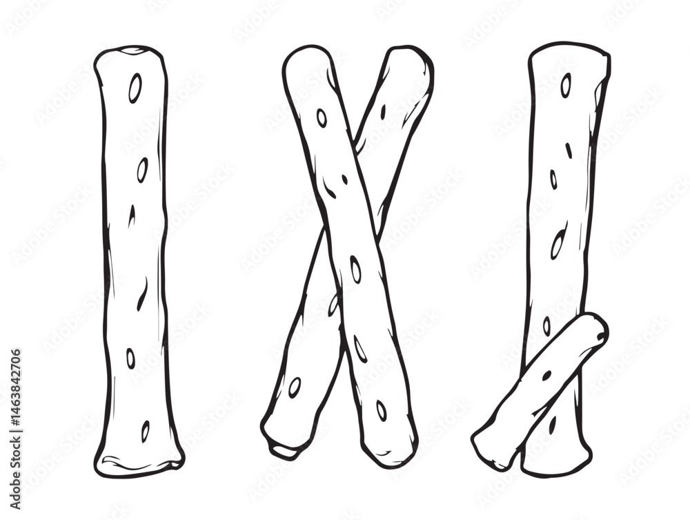 Obraz premium Tasty Cheese Snack Outline Drawing For Food Illustrations