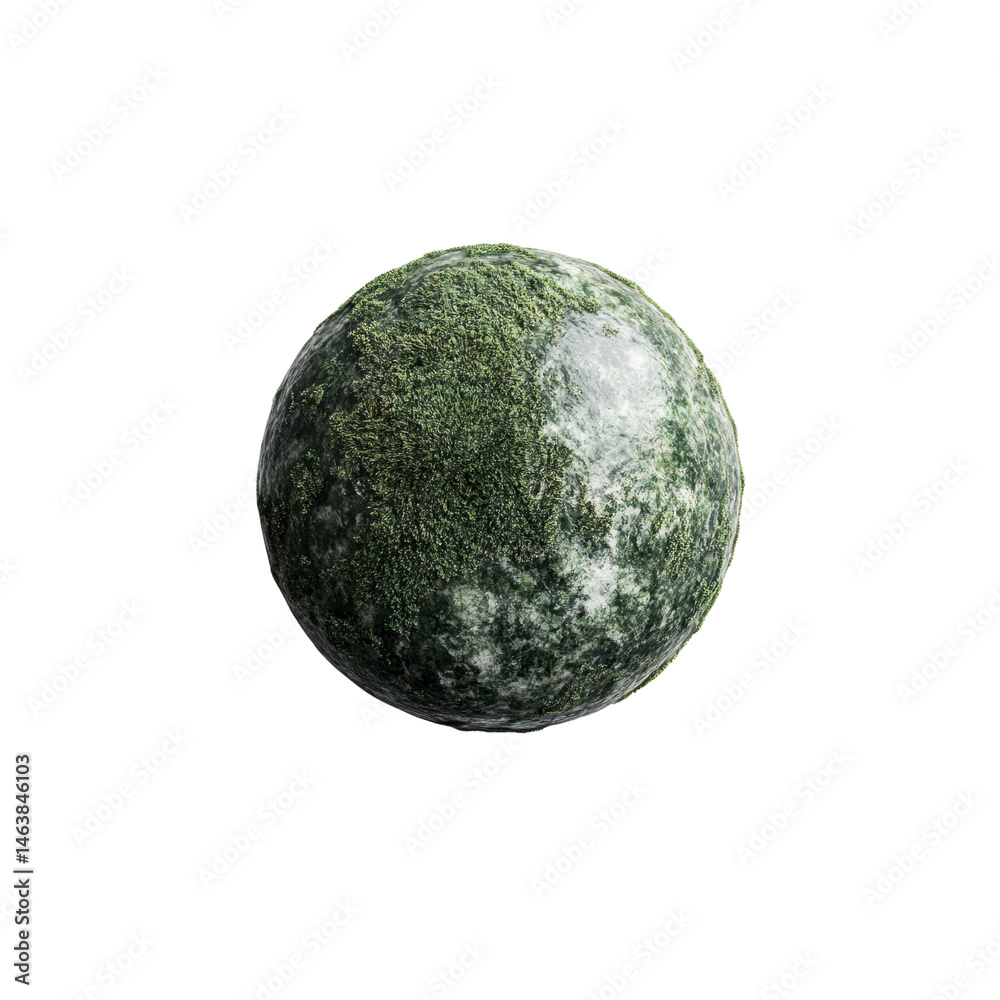 Mossy Green Planet 3D Render of an Earth-like World Covered in Lush Vegetation Mossy Green Planet 3D Render of an Earth-like World Covered in Lush Vegetation