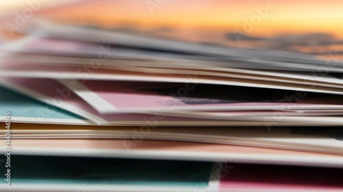 Stack of colorful magazines