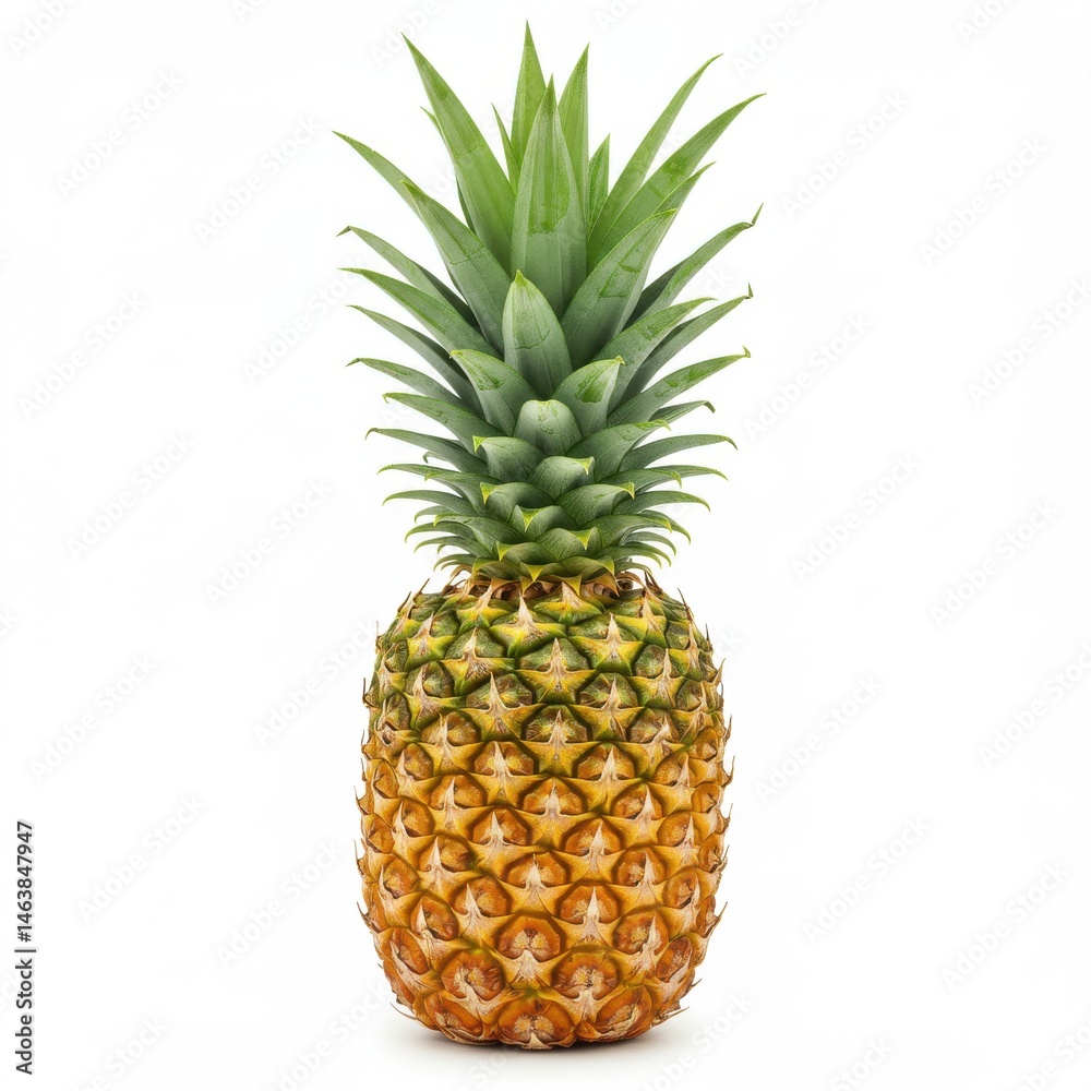 Fototapeta premium Ripe pineapple fruit isolated on white background