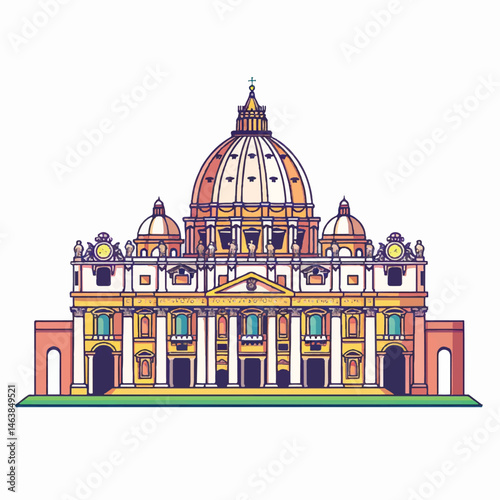 A cute of The Vatican City vector illustration