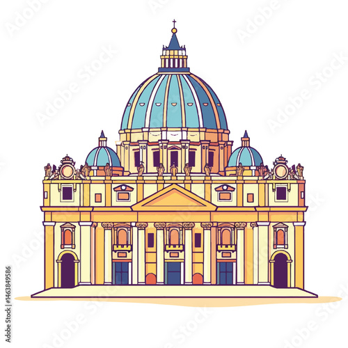 A cute of The Vatican City vector illustration