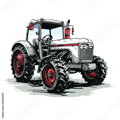 A cute of Tractor vector illustration