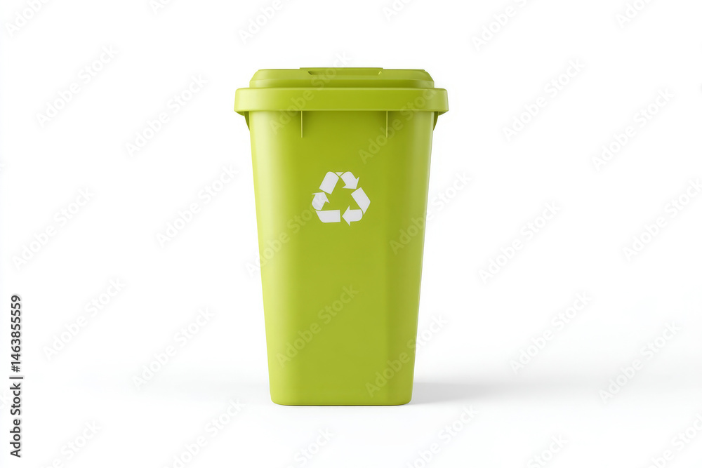 A lime-green recycling bin stands like an eco-sentinel, perfect for Global Recycling Day or Earth Hour celebrations A lime-green recycling bin stands like an eco-sentinel, perfect for Global Recycling Day or Earth Hour celebrations