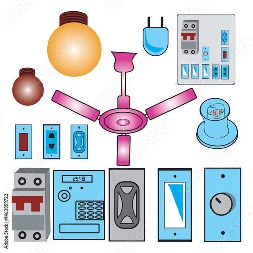 electric accessories vector art two