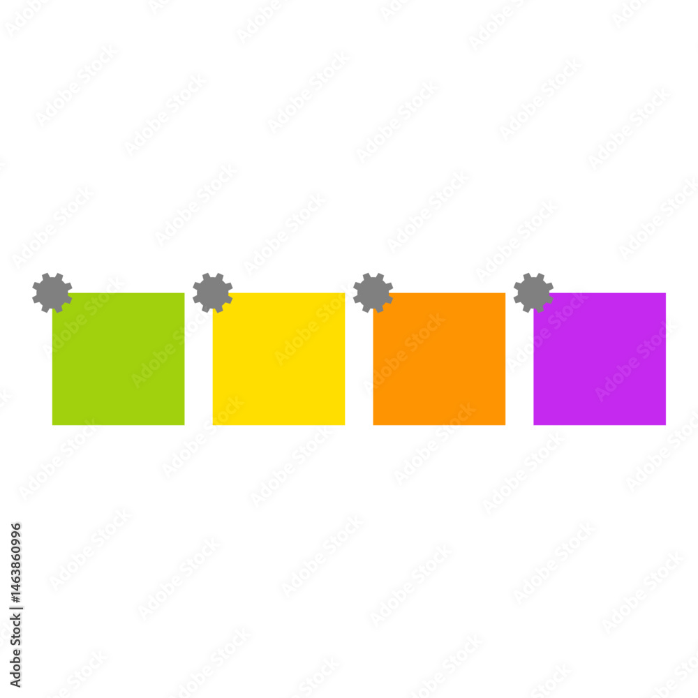 Four Step Gear Infographic Element Four Step Gear Infographic Element