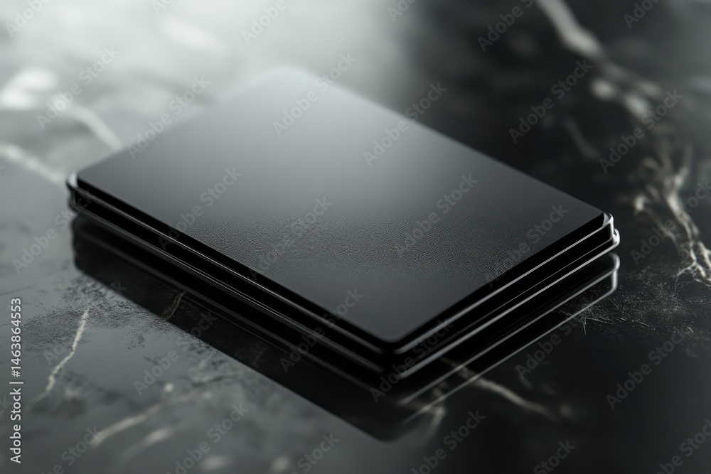 Elegant Black Credit Card on Marble Surface for Contactless Payment and Delivery Convenience Elegant Black Credit Card on Marble Surface for Contactless Payment and Delivery Convenience