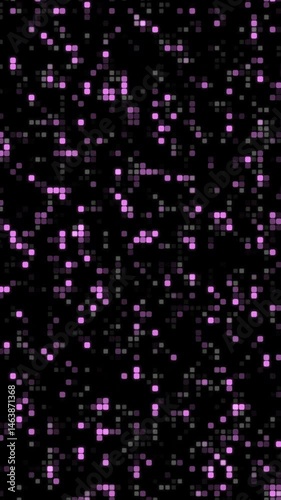 Wallpaper Mural Vertical Black background with purple squares. Suitable for digital design projects, geometric patterns, abstract backgrounds, and modern concepts. Torontodigital.ca
