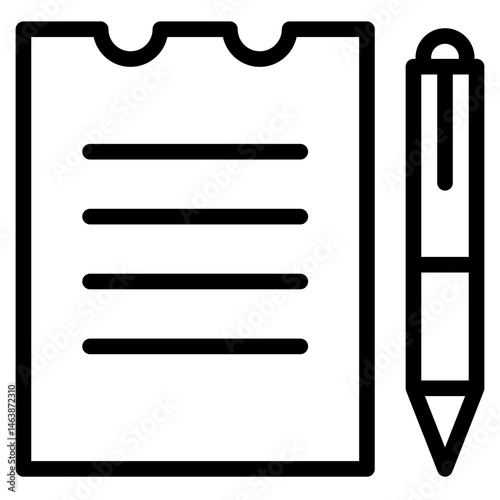 Paper with Pen icon in vector illustration