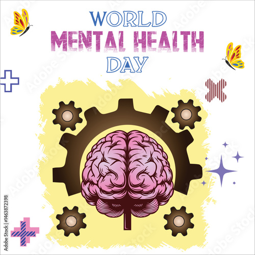 World mental health day template design