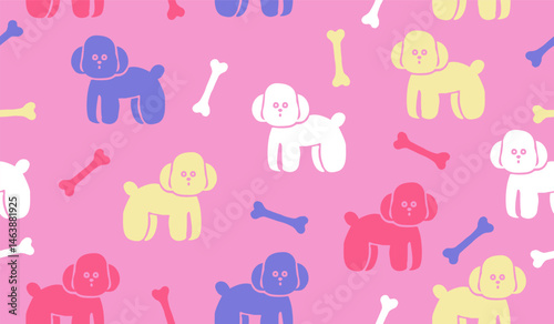 Cute dogs pattern background vector design