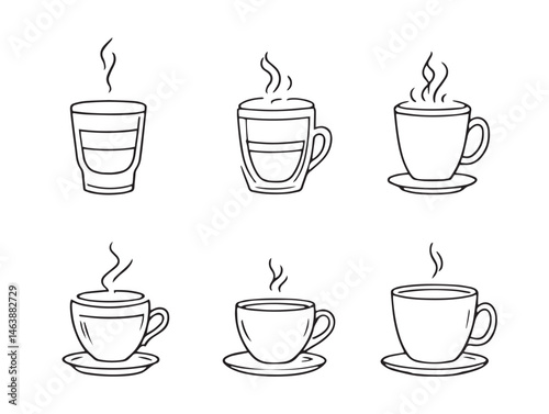 minimalist espresso cup vector line art illustration