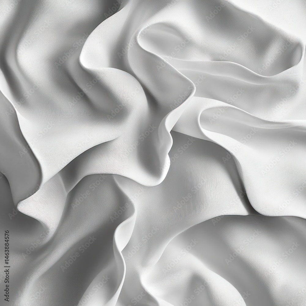 Obraz premium Soft, flowing white fabric drapes in elegant folds (1)