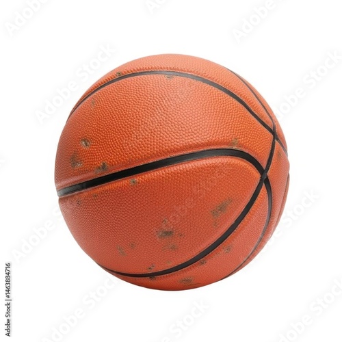 Basketball action shot isolated white background sports dynamic viewpoint