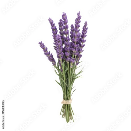 Close-up of lavender bouquet - isolated on white background botanical art