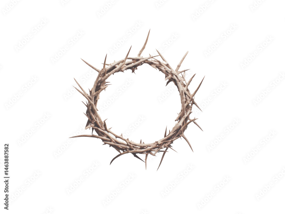 Fototapeta premium Realistic Crown of Thorns PNG - Spiritual Religious Symbol Image