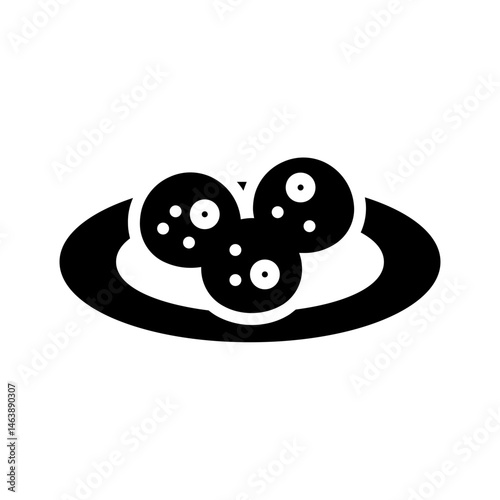 Vector solid black icon for Cookie