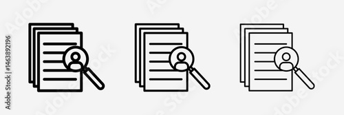 Curriculum vitae sign isolated on white background flat vector illustration light and thin stroke.
