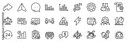 Lgbt, Power and 24 hours line icons pack. Share, Message, Paper plane icons. Team work, Approved documentation, Payment received web icon. Calendar, Report statistics, Teamwork pictogram. Vector