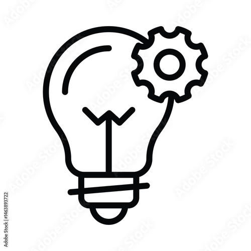 Idea Generation Vector outline icon. Eps10 file 
