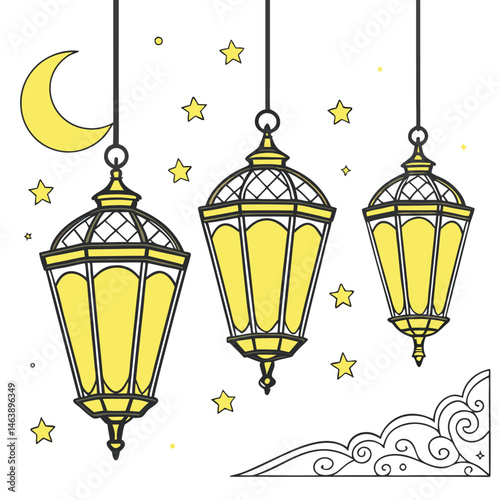 vector illustration of a lantern