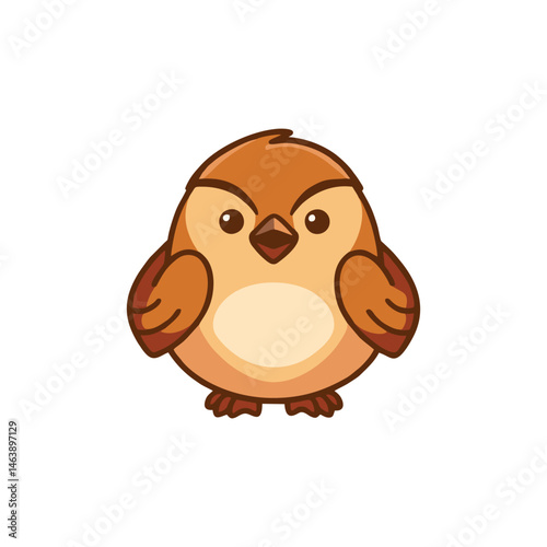 A delicate and charming illustration of a sparrow bird, representing freedom and simplicity. Perfect for nature, garden, or bird-watching themed designs. The artwork captures the beauty of small, wild