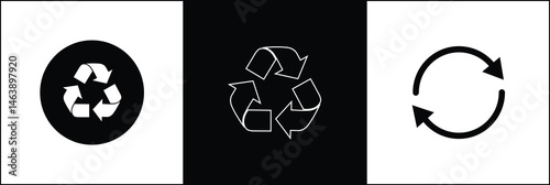 recycling sign icon. Recycle arrow collection. Recycle icon set. vector illustration