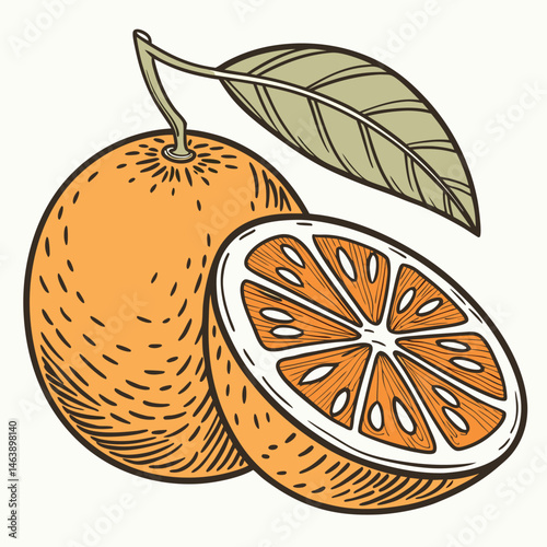 vector illustration of an orange