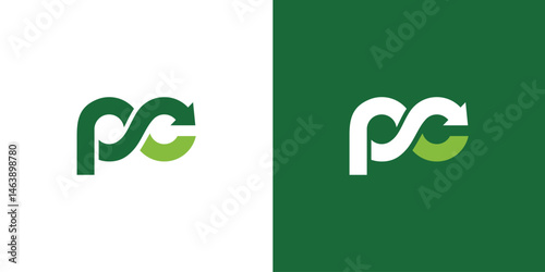 Unique and modern PC Recycle logo design