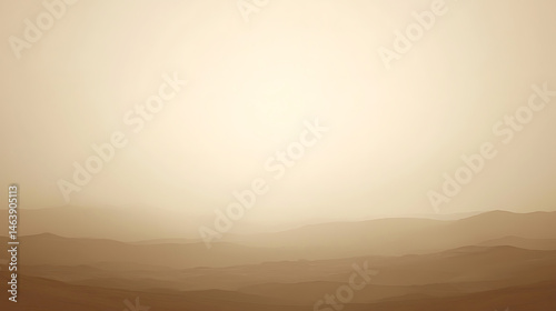 A mountain range with a large, empty sky in the background