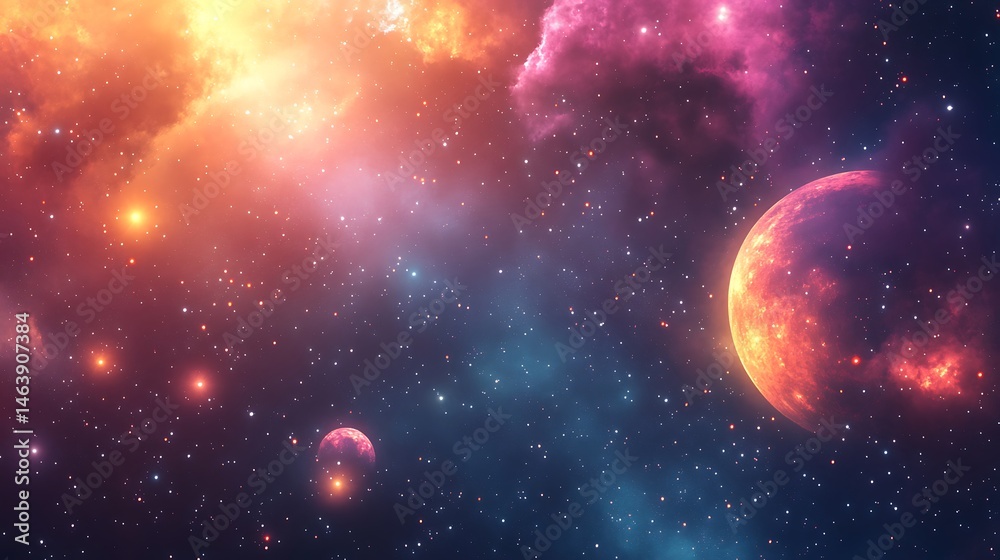 Obraz premium Colorful nebulae galaxy space background