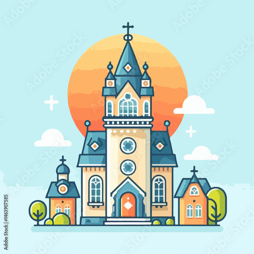 vector illustration of church