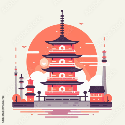Castle cartoon vector illustration