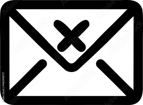 Canceled Mail Envelope with Intersecting Lines