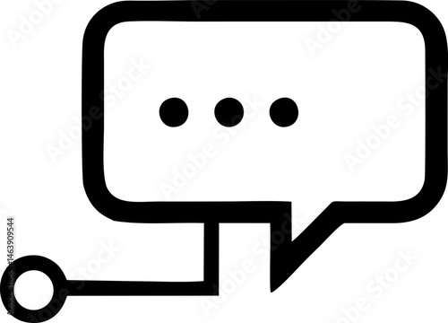 Linked message bubble with pending dots