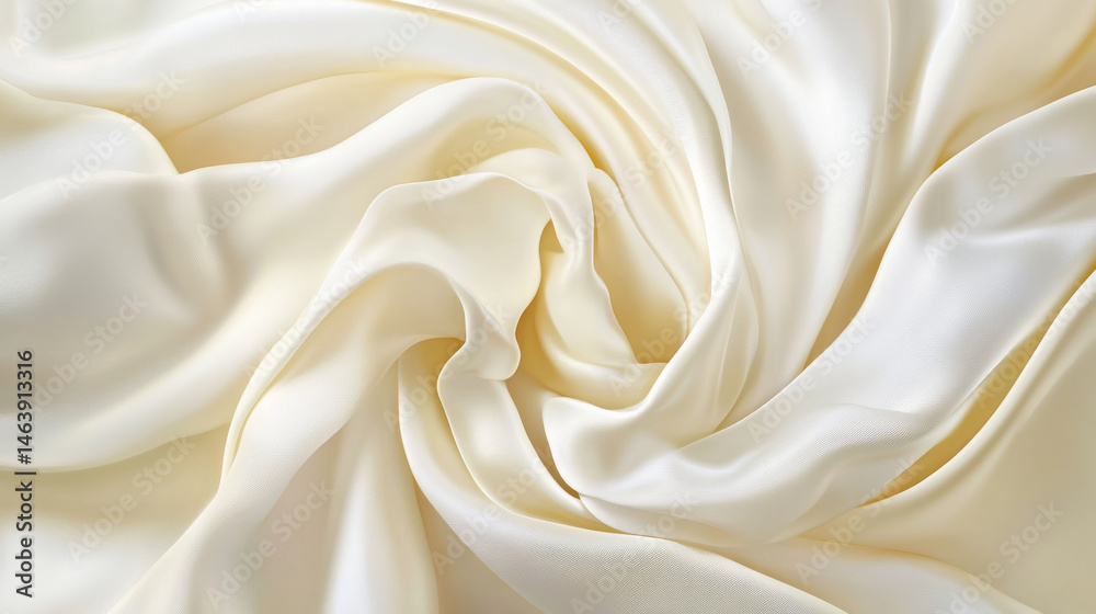 Fototapeta premium Soft, flowing fabric in creamy white hue creates elegant and luxurious appearance, perfect for various design projects and fashion applications